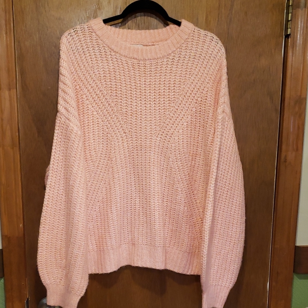 A New Day Chunky Blush Pink Crewneck Knit Sweater